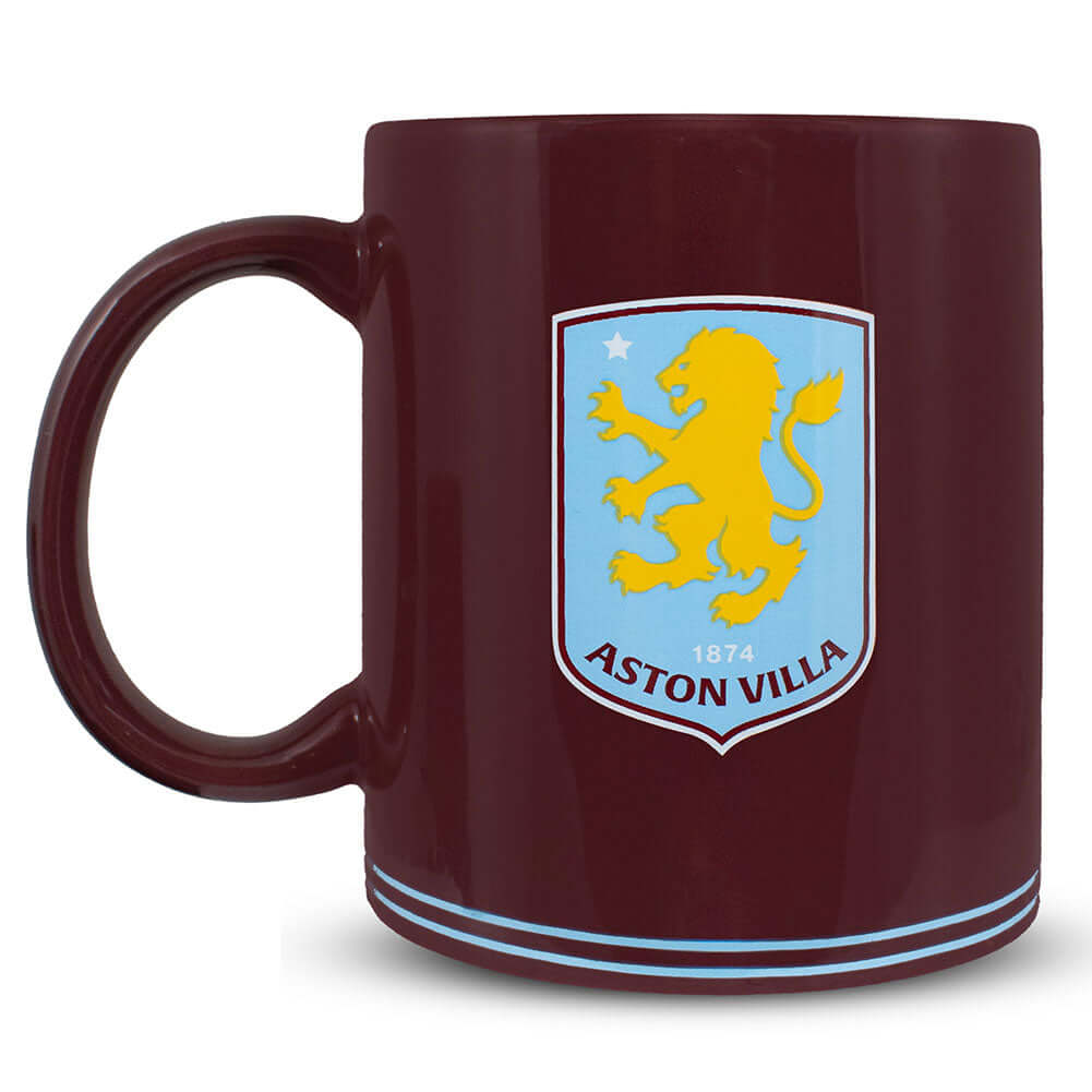 Aston Villa FC Up The Villa Mug LKT Sport Ceramic everyday coffee mugClassic design featuring a full colour Villa crest and 'Up the Villa' TextGlazed kiln fired finish with a claret handleOfficial licensed productApprox 315ml (11oz)Approx 9cm tall, 8cm in Hauptbild