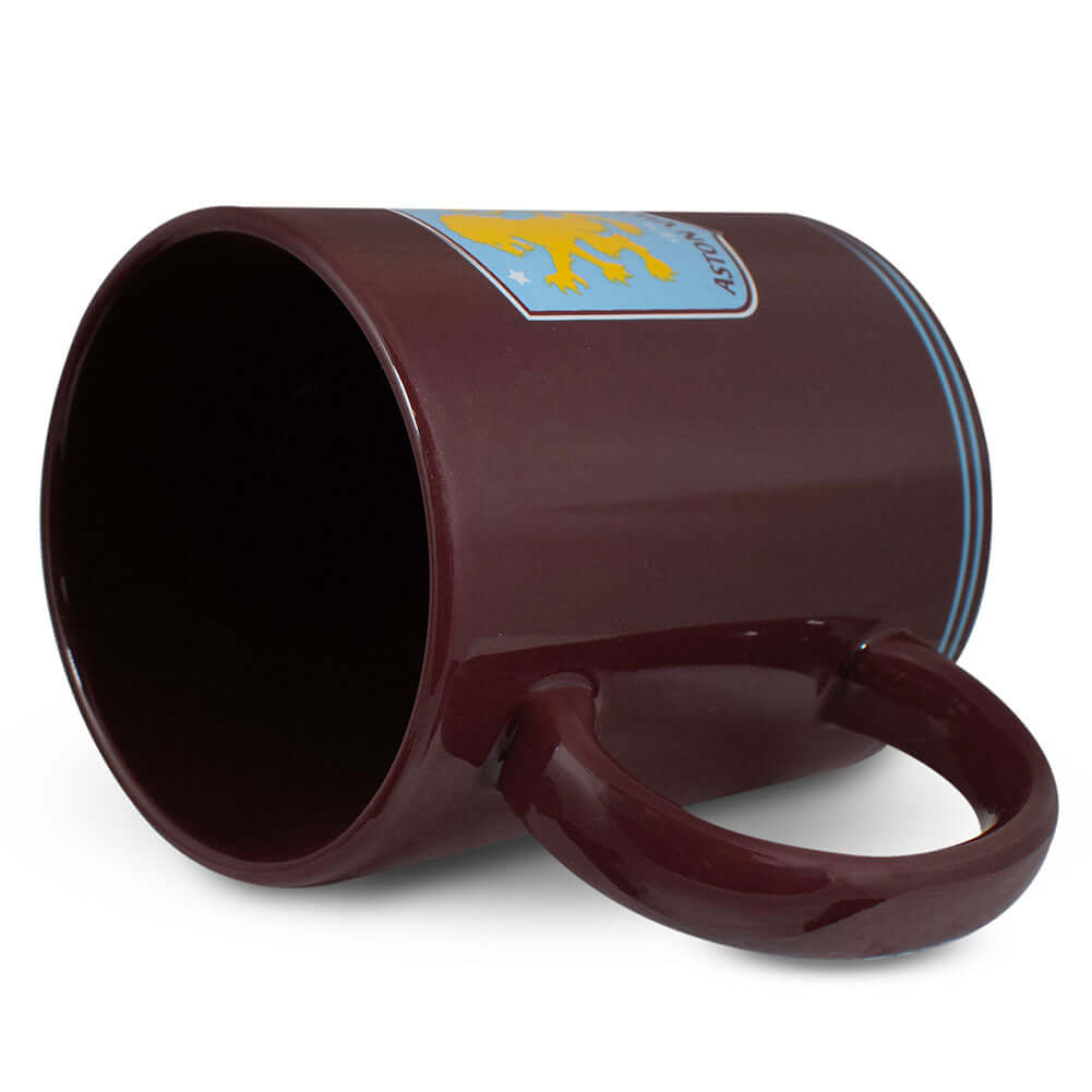 Aston Villa FC Up The Villa Mug LKT Sport Ceramic everyday coffee mugClassic design featuring a full colour Villa crest and 'Up the Villa' TextGlazed kiln fired finish with a claret handleOfficial licensed productApprox 315ml (11oz)Approx 9cm tall, 8cm in