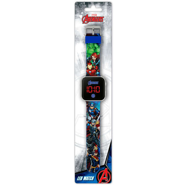 Avengers Junior LED Watch LKT Sport Junior LED digital watchEasy to read display featuring The Avengers logoPrinted silicone strap with traditional buckle fasteningManufacturer's 1 year guaranteeOfficial licensed productSuitable for ages 6+Dial size 35mm