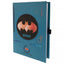 Batman Premium Notebook Bat Tech LKT Sport Faux leather hardback A5 notebookFeaturing an LED light up Batman logoWith an elastic closure and handy bookmarkLined pages with Batmobile detailOfficial Licensed MerchandiseApprox 14cm x 21cm Journals
