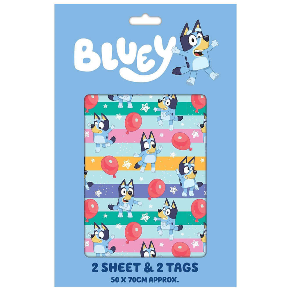 Bluey Balloon Gift Wrap LKT Sport Entertainment>TV Series>Bluey Wrapping Paper