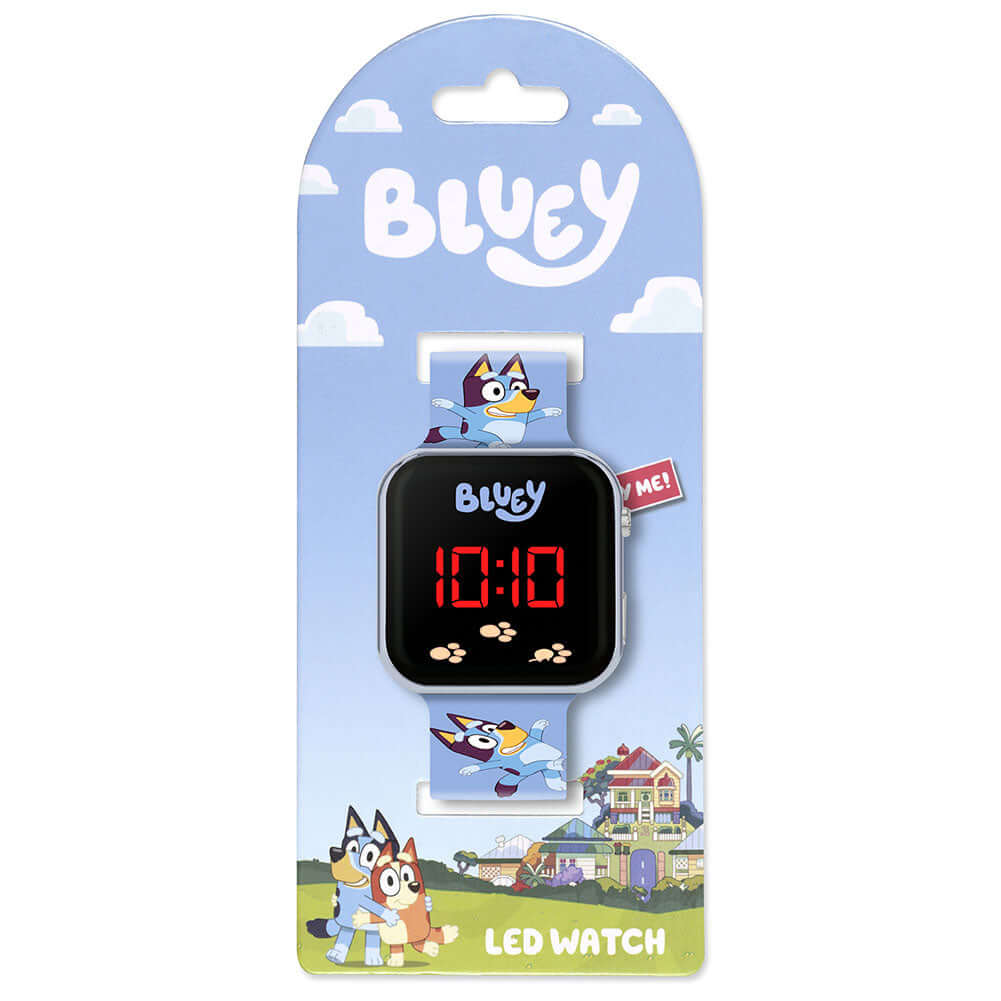Bluey Junior LED Watch LKT Sport Junior LED digital watchEasy to read display featuring BlueyPrinted silicone strap with traditional buckle fasteningManufacturer's 1 year guaranteeOfficial licensed productSuitable for ages 6+Dial size 35mm Watches