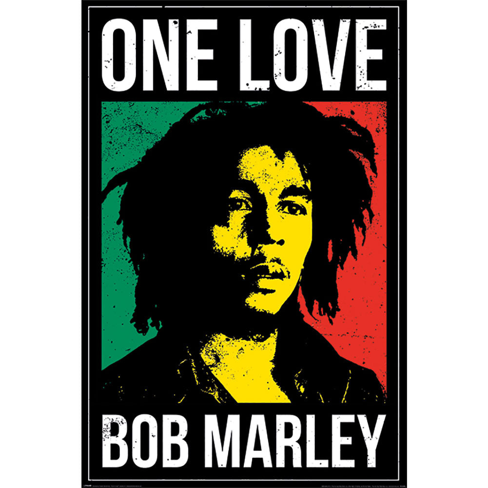 Bob Marley Poster One Love 117 LKT Sport Rolled maxi posterFeaturing artwork of the Reggae legendHigh resolution artworkPrinted on 150gsm gloss paperOfficial licensed productApprox 61cm x 91cm Posters