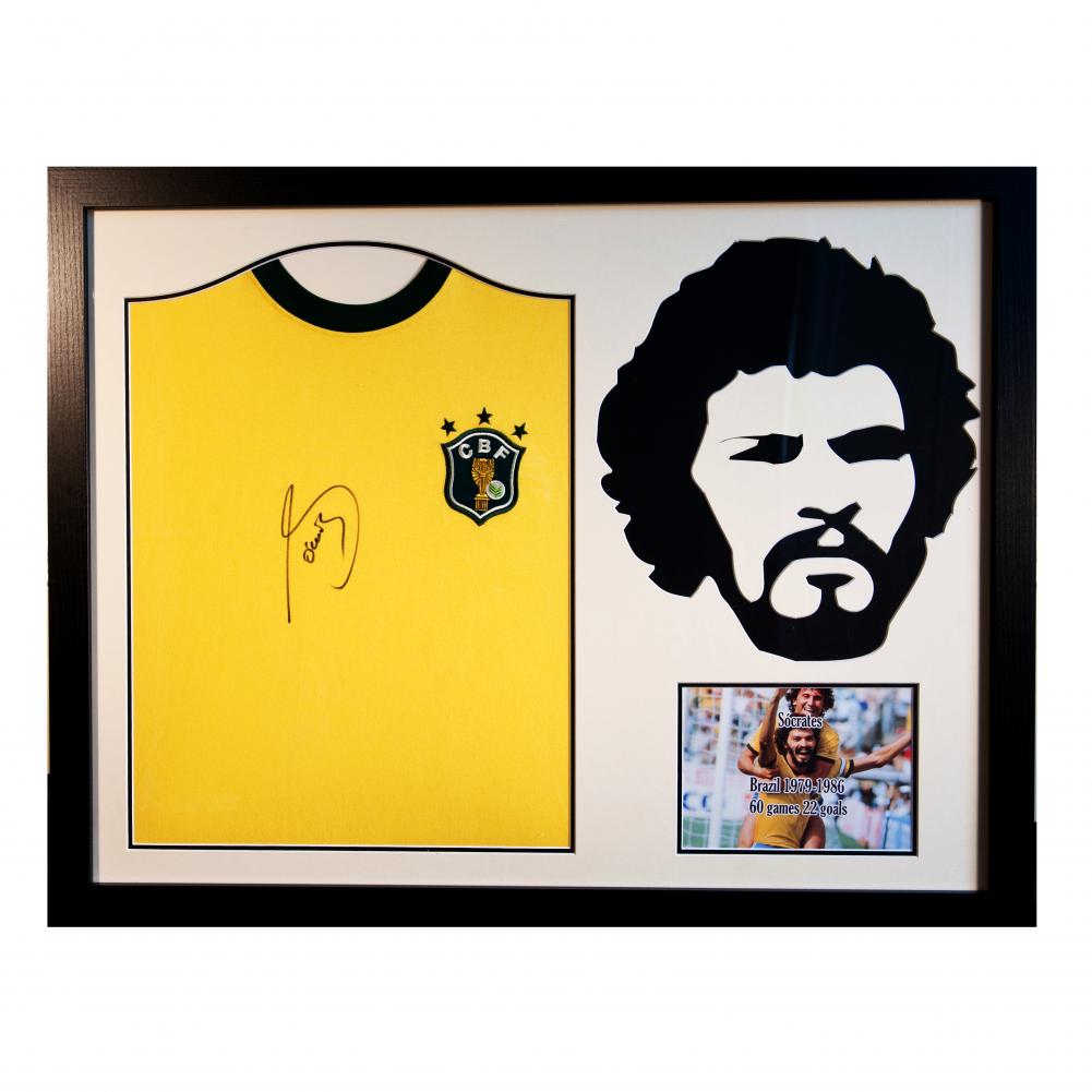 Brasil Socrates Signed Shirt Silhouette LKT Sport Football>International>Brasil Sports Collectibles