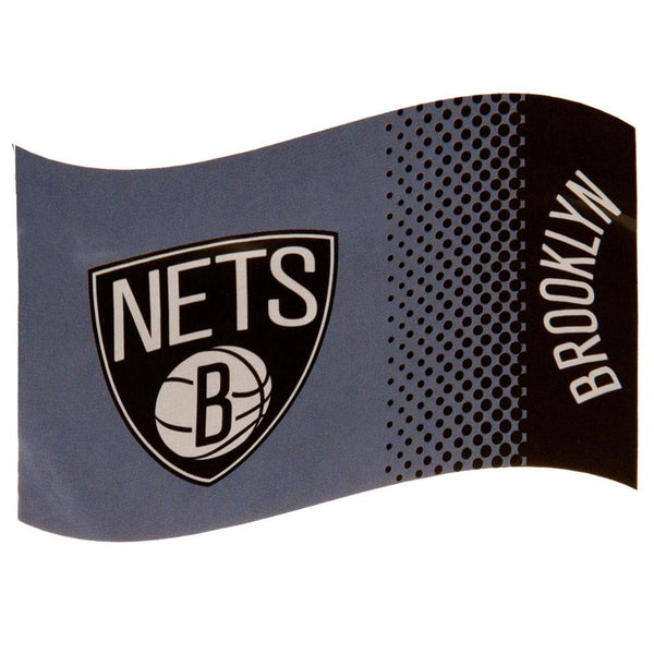 Brooklyn Nets Fade Flag LKT Sport Large 100% polyester supporters flag This fade design features the Nets crest on a grey background Perfect for any wall with ready to hang metal eyelets Official licensed product Approx 5ft x 3ft (152cm x 91cm) On a heade