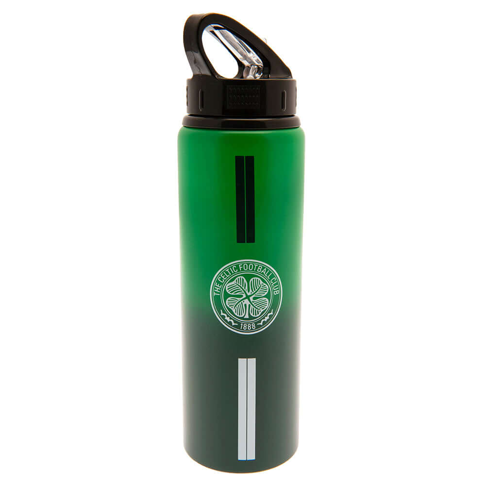 Celtic FC Aluminium Drinks Bottle ST LKT Sport Vibrant stripe design aluminium drinks bottleFeaturing the Celtic crest and text printed in whiteCanteen quench cap with a closable drinking spoutOfficial licensed productApprox 750ml (25oz)Approx 26cm tall,