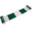 Celtic FC Bar Scarf LKT Sport Green and white bar stripe design jacquard knit scarf with white fringe Features a large Celtic club crest on both sides at each end Official licensed product Approx 132cm x 19cm On a header card Scarves