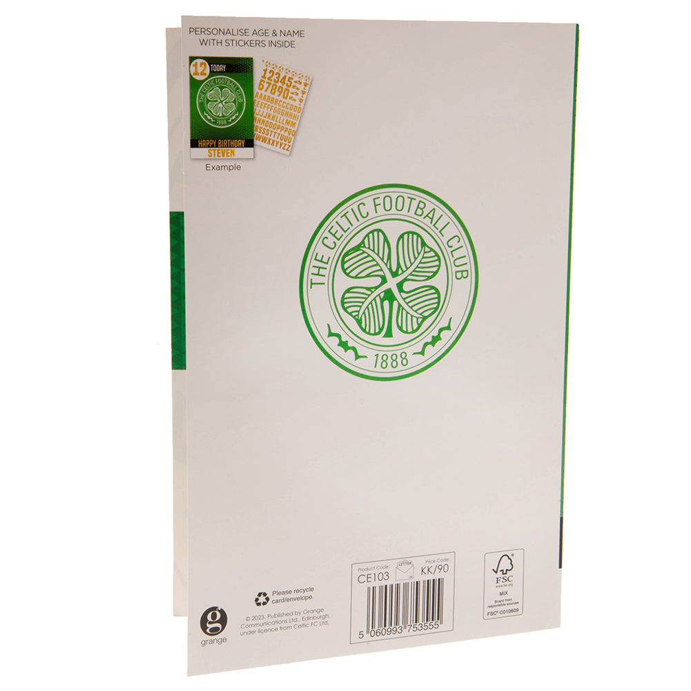 Celtic FC Birthday Card With Stickers LKT Sport Football>European Leagues>Celtic FC Greeting Cards