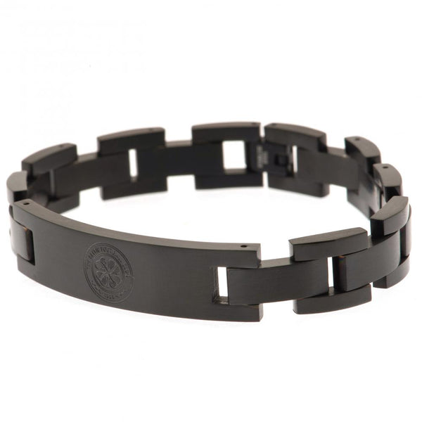 Celtic FC Black IP Bracelet LKT Sport Classic design stainless steel link bracelet coated in a black Ion platingFeaturing a club crest engraved plateOfficial licensed productApprox 21cm x 1cm Bracelets