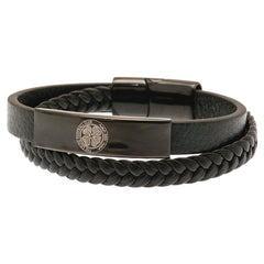 Celtic FC Black IP Leather Bracelet LKT Sport Football>European Leagues>Celtic FC Bracelets