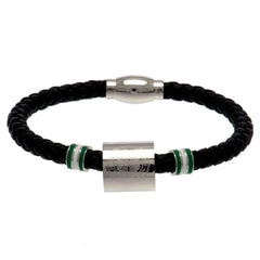 Celtic FC Colour Ring Leather Bracelet LKT Sport Rope design bracelet made from genuine leatherBlack bracelet featuring stainless steel colour rings and an engraved club crestWith a stainless steel magnetic claspOfficial licensed productApprox 20cm x 0.5c