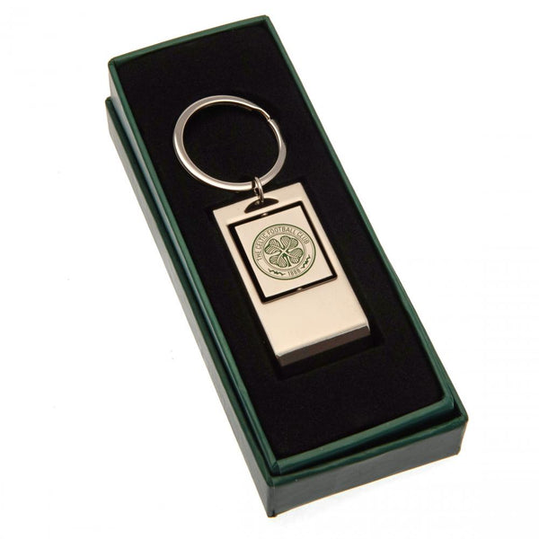 Celtic FC Executive Bottle Opener Keyring LKT Sport Metal keyring with bottle opener function Spinning design with full colour crest print Official licensed product Approx 7cm x 3cm In a gift box Keychains