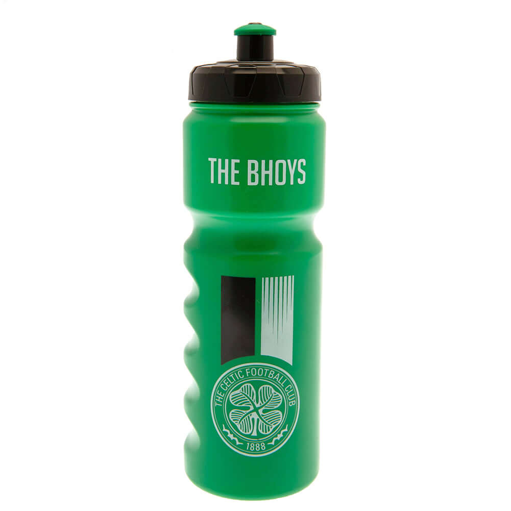 Celtic FC Plastic Drinks Bottle LKT Sport Easy grip lightweight drinks bottleGreen stripe design bottle with the Celtic crest in whiteFeatures 'BHOYS' text in whiteWith a screw top lid and push-pull drinking spoutOfficial licensed productApprox 750ml (25o