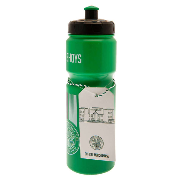 Celtic FC Plastic Drinks Bottle LKT Sport Easy grip lightweight drinks bottleGreen stripe design bottle with the Celtic crest in whiteFeatures 'BHOYS' text in whiteWith a screw top lid and push-pull drinking spoutOfficial licensed productApprox 750ml (25o