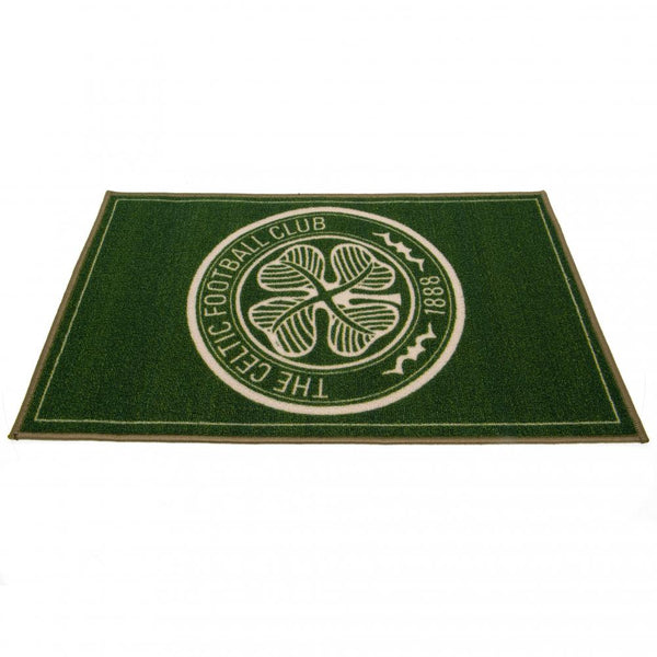 Celtic FC Rug LKT Sport Bright colourful bedroom rug featuring a large central club crest Made from 100% polyamide with a non-slip backing Machine washable Official licensed product Approx 80cm x 50cm On a header card Rugs