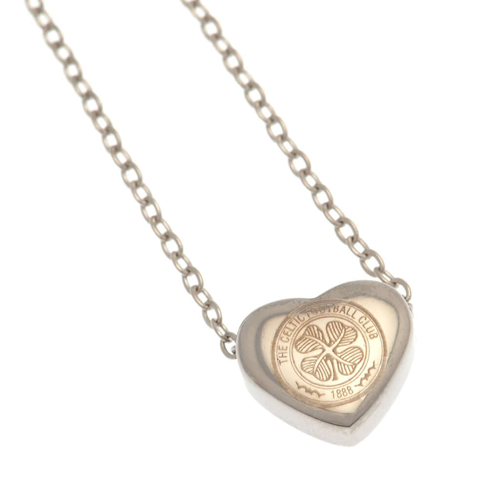 Celtic FC Stainless Steel Heart Necklace LKT Sport Stainless steel heart shaped pendant and necklaceChrome finish with the Celtic crest engraved on the pendantOfficial licensed productChain approx 50cm (19in)Pendant approx 12mm x 10mm Necklaces