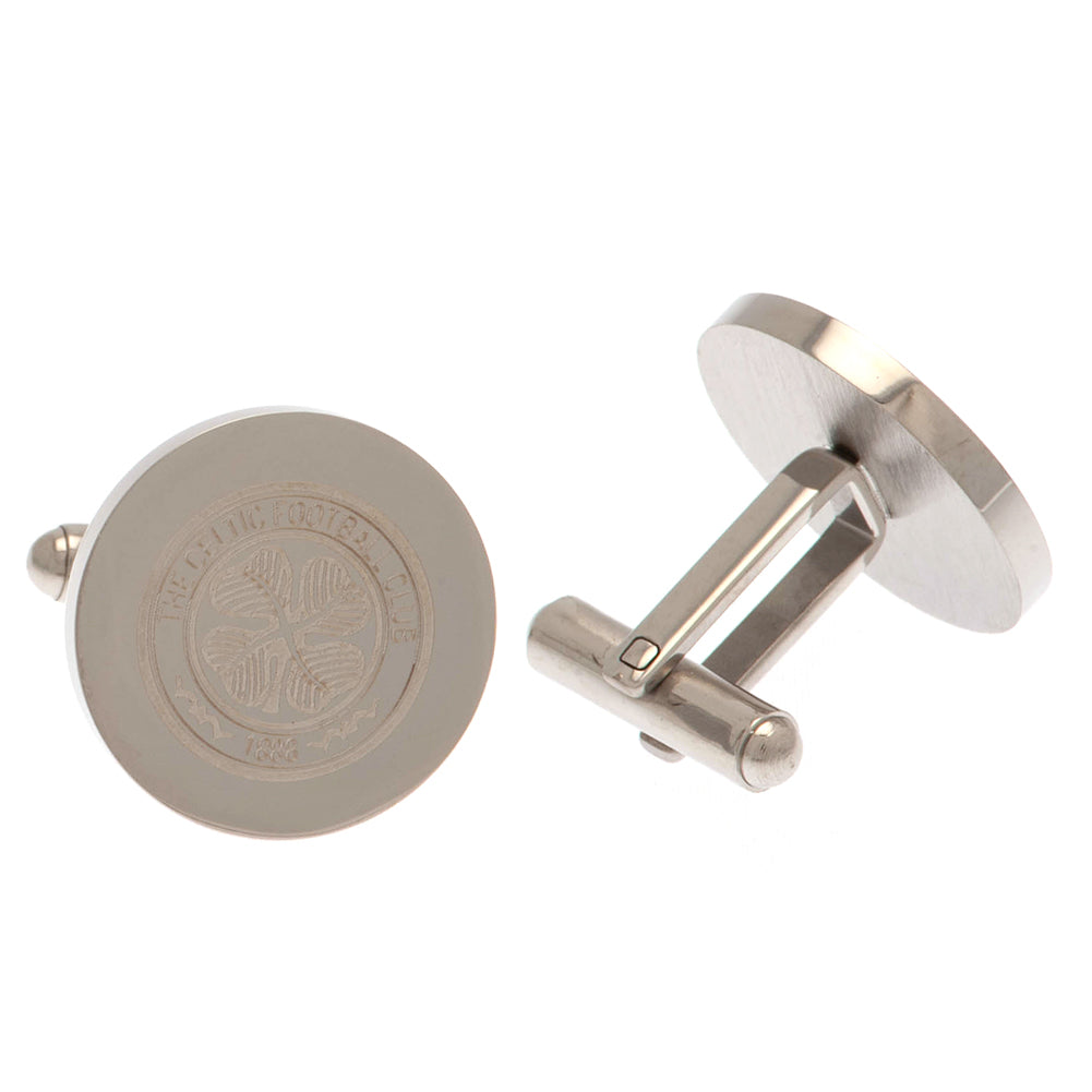 Celtic FC Stainless Steel Round Cufflinks LKT Sport Football>European Leagues>Celtic FC