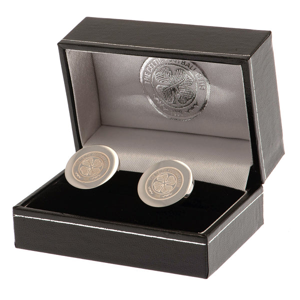 Celtic FC Stainless Steel Round Cufflinks LKT Sport Stainless steel round cufflinks in a chrome finishEach cufflink is engraved with the Celtic FC crestOn a bullet back fixingOfficial licensed productApprox 20mm x 20mm Cufflinks