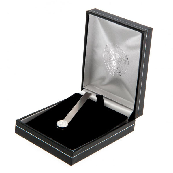 Celtic FC Stainless Steel Tie Slide LKT Sport Stylish and discreet design tie slide Stainless steel pin featuring the Celtic crest With a crocodile clip back Official licensed product Approx 60mm x 12mm Presented in a gift box Tie Clips