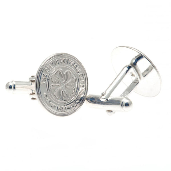 Celtic FC Sterling Silver Crest Cufflinks LKT Sport Sterling Silver round cufflinks in a chrome finish Featuring a highly detailed Celtic FC crest On a bullet back fixing Official licensed product Approx 18mm x 18mm Presented in a gift box Cufflinks
