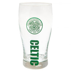 Celtic FC Tulip Pint Glass LKT Sport Wordmark design tulip style pint glassFeatures Celtic text and a green club crestOfficial licensed productApprox 570ml (1 pint)Approx 15cm tall, 8cm in diameter Beer Glasses