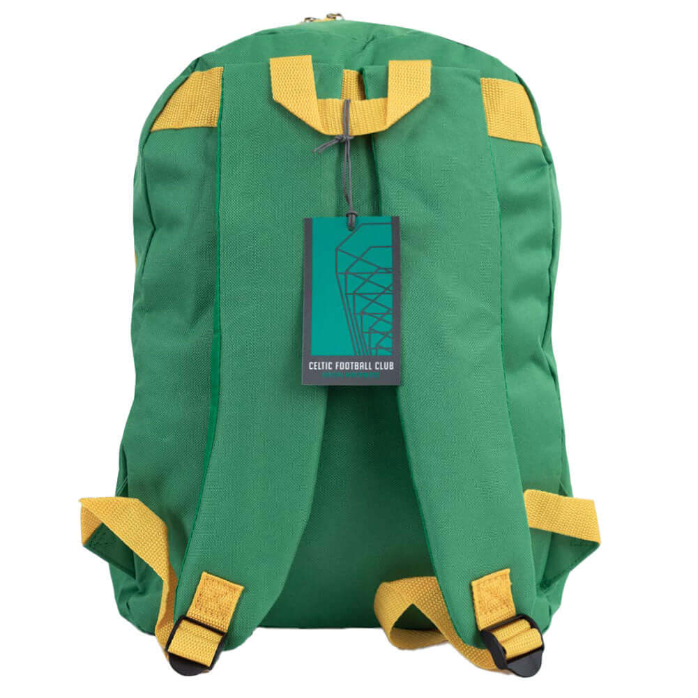 Celtic FC Vector Backpack LKT Sport Vibrant green Vector design backpack with white Celtic text and crest on the frontAdjustable shoulder straps padded for comfort and a handy carry strapMain compartment has a large double zipped opening for easy accessFu