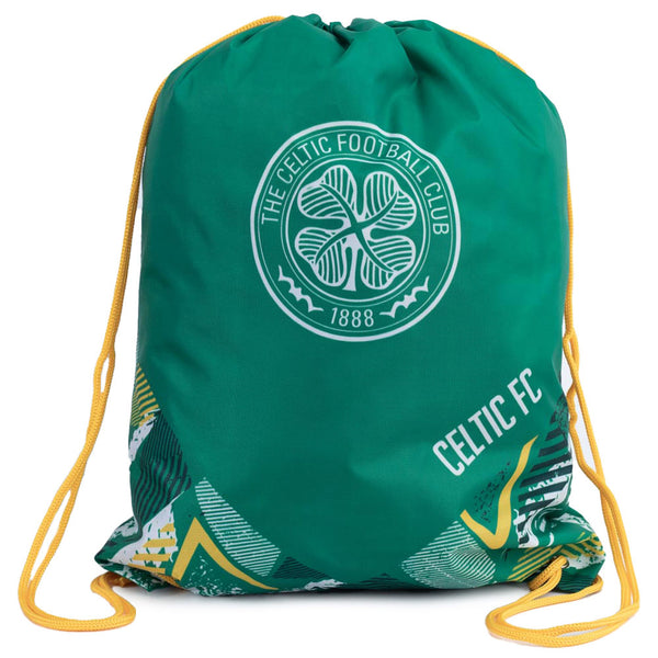 Celtic FC Vector Gym Bag LKT Sport Vibrant green Vector design gym bag featuring the Celtic crest and text in white on the frontDrawstring close with metal eyeletsWipe clean polyesterOfficial licensed productApprox 44cm x 33cm flat Backpacks