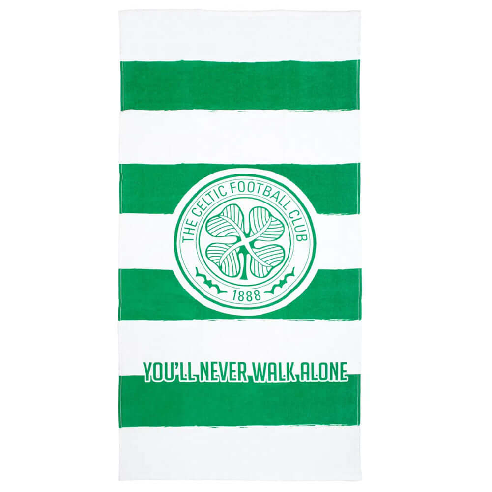Celtic FC YNWA Towel LKT Sport Large soft to touch 100% cotton velour beach towelGreen and white towel featuring a large Cetic crestWith You'll Never Walk Alone textOfficial licensed productApprox 140cm x 70cm (55in x 28in) Beach Towels