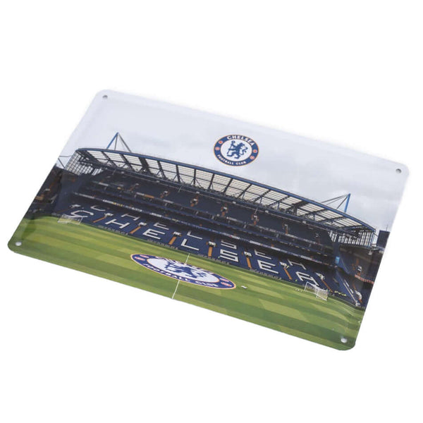 Chelsea FC 2pk Stadium Sign LKT Sport Pair of metal stadium photo signs both including a full colour Chelsea crestReady to hang on the wall with four small holes for fixingOfficial licensed productApprox 30cm x 20cm Novelty Signs