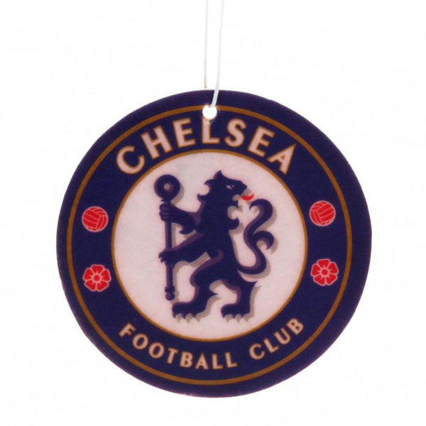 Chelsea FC Air Freshener LKT Sport Classic crest shaped long lasting air freshener Vibrant full colour Chelsea crest printed on both sides Official licensed product Approx 7cm x 7cm On a header card Vehicle Air Fresheners