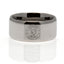 Chelsea FC Band Ring Small LKT Sport Classic stainless steel band ring with a bevelled edge Chrome finish and engraved with the Chelsea club crest Official licensed product Internal diameter approx 19mm Ring size R Presented in a gift box Rings