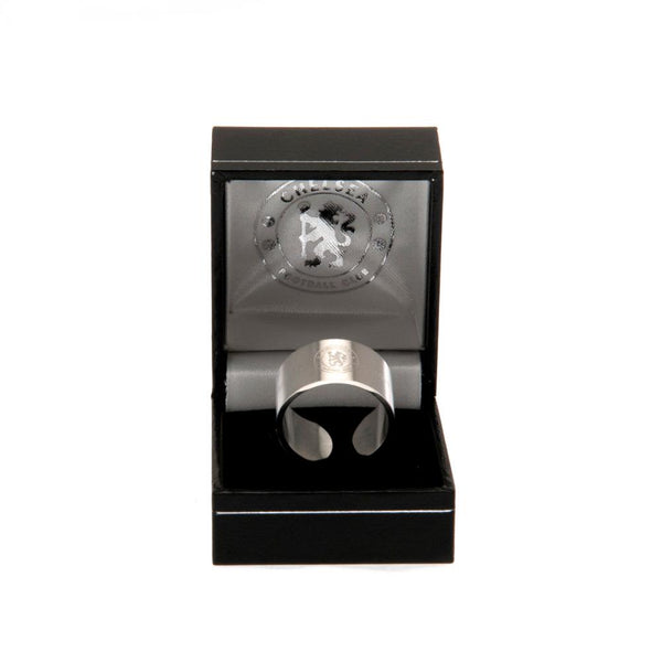 Chelsea FC Bangle Ring Small LKT Sport Stainless steel bangle style ring Engraved with the Chelsea crest Official licensed product Internal diameter approx 19mm Ring size R Presented in a gift box Rings