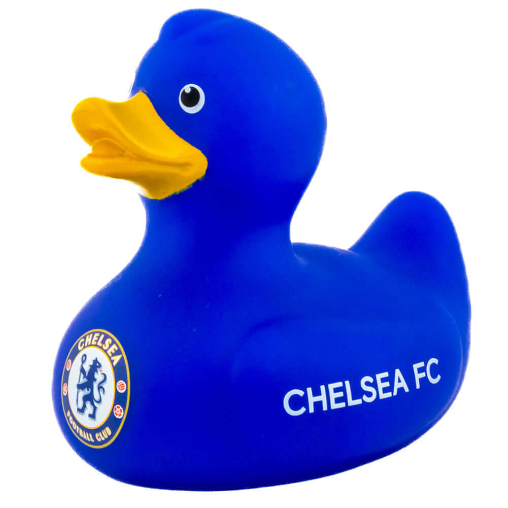 Chelsea FC Bath Time Duck LKT Sport Blue bath time rubber duck with a yellow beakFeatures Chelsea text in white and a full colour club crestOfficial licensed productApprox 10cm x 9cm x 7cm Rubber Duckies Hauptbild