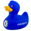 Chelsea FC Bath Time Duck LKT Sport Blue bath time rubber duck with a yellow beakFeatures Chelsea text in white and a full colour club crestOfficial licensed productApprox 10cm x 9cm x 7cm Rubber Duckies