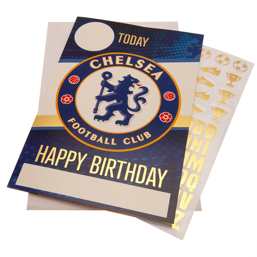 Chelsea FC Birthday Card With Stickers LKT Sport Football>Premier League>Chelsea FC Greeting Cards