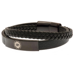 Chelsea FC Black IP Leather Bracelet LKT Sport Football>Premier League>Chelsea FC Bracelets
