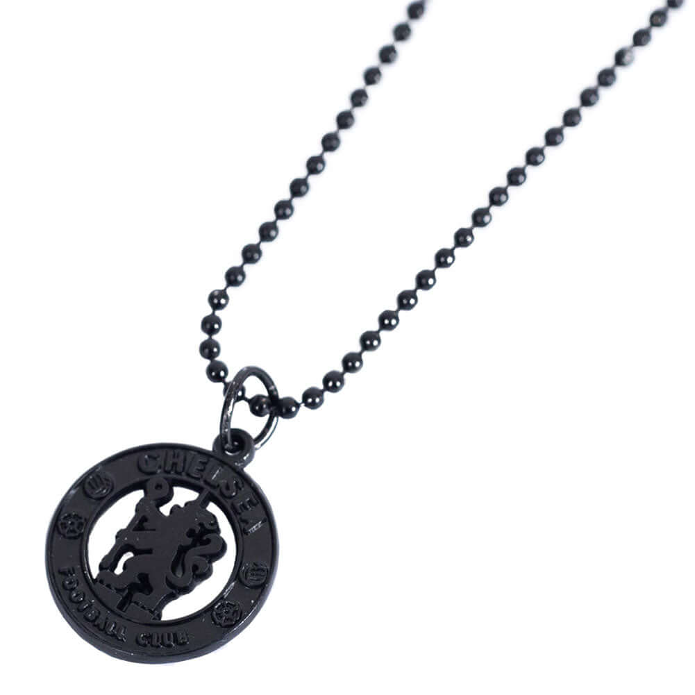 Chelsea FC Black Plated Pendant & Chain LKT Sport Black plated pendant and necklaceFeaturing a Chelsea crest pendant on a ball chainOfficial licensed productNecklace approx 54cm (21 inches)Pendant approx 20mm x 20mm Necklaces Main image