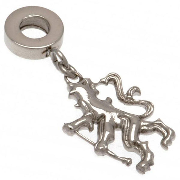 Chelsea FC Bracelet Charm Lion LKT Sport Stainless steel universal bead charm Featuring the Chelsea lion on a charm bail Official licensed product Approx 18mm x 12mm Presented in a gift box Charms & Pendants