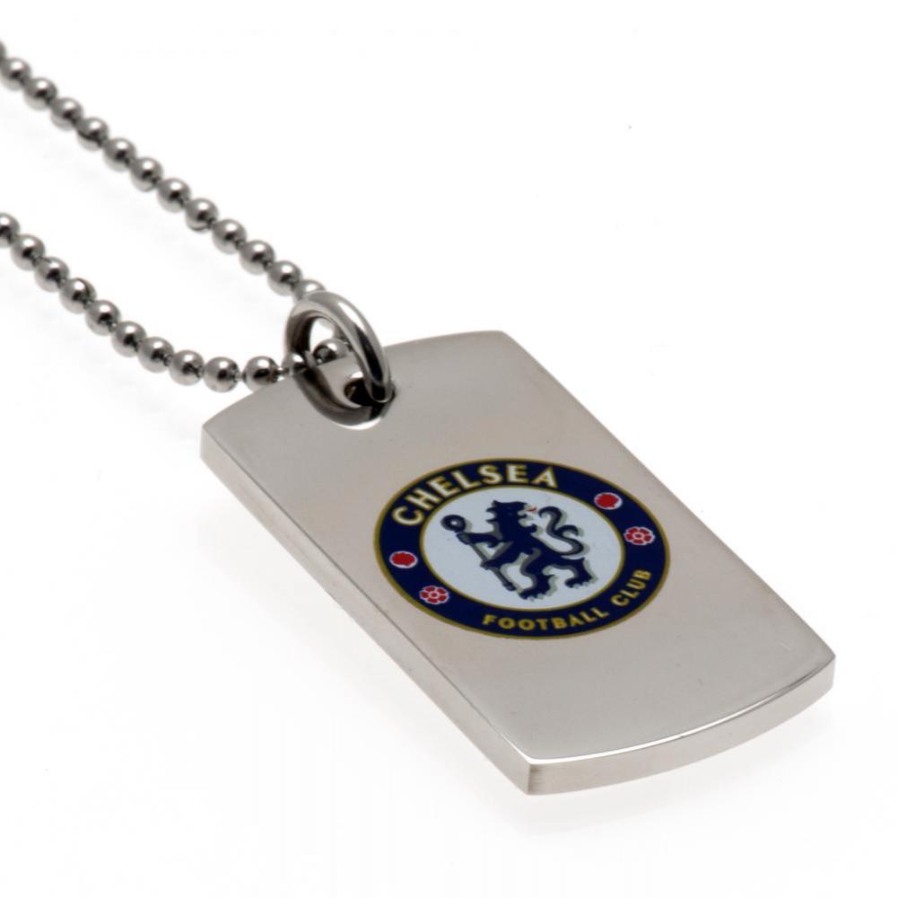 Chelsea FC Colour Crest Dog Tag & Chain LKT Sport Football>Premier League>Chelsea FC Necklaces