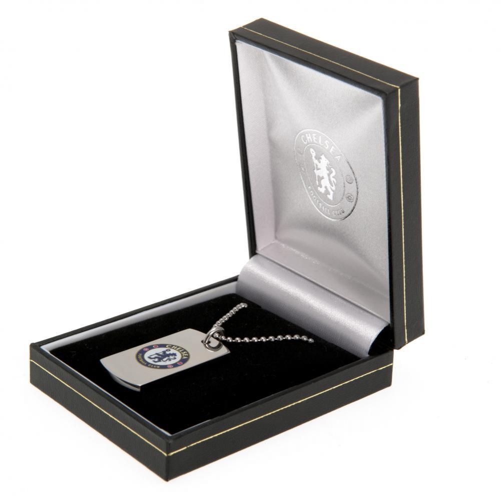 Chelsea FC Colour Crest Dog Tag & Chain LKT Sport Football>Premier League>Chelsea FC Necklaces