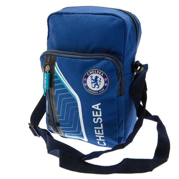 Chelsea FC Flash Shoulder Bag LKT Sport Flash design shoulder bag featuring Chelsea text and club crestMain compartment has a large double zipped opening for easy access2 front zip pockets and interior open pocketAdjustable shoulder strapRubber zip pulls