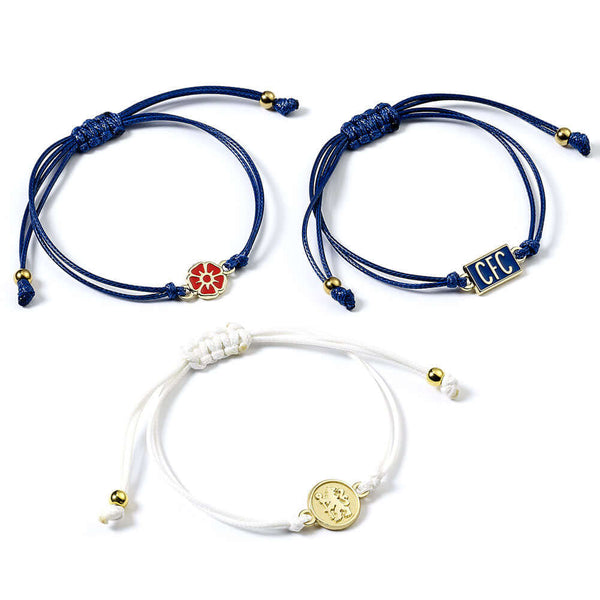 Chelsea FC Friendship Bracelet Set LKT Sport Set of three colourful and quaint friendship braceletsEach bracelet includes a bespoke Chelsea charmOfficial licensed productSuitable for ages 14+Approx 14cm with option to extend to 18cm Bracelets