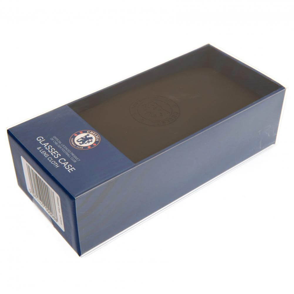 Chelsea FC Glasses Case LKT Sport Black debossed glasses caseSuitable for glasses and sunglassesAlso includes a lense cloth with the club crestOfficial licensed productApprox 16cm x 6.5cm Eyewear Cases