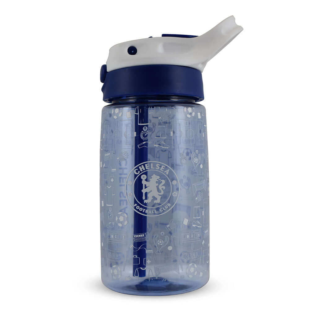 Chelsea FC Junior Water Bottle LKT Sport Vibrant blue kids water bottleWith a white Chlesea crest and fun icon designWith a screw top lid and a closable drinking spoutOfficial licensed productApprox 480ml (17oz)Approx 17cm tall, 7cm in diameter Water Bott Hauptbild