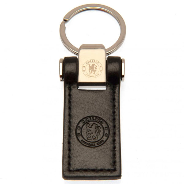 Chelsea FC Leather Key Fob LKT Sport Executive leather keyringMetal keeper top and leather fob designOfficial licensed productFob approx 6cm x 3cm Keychains