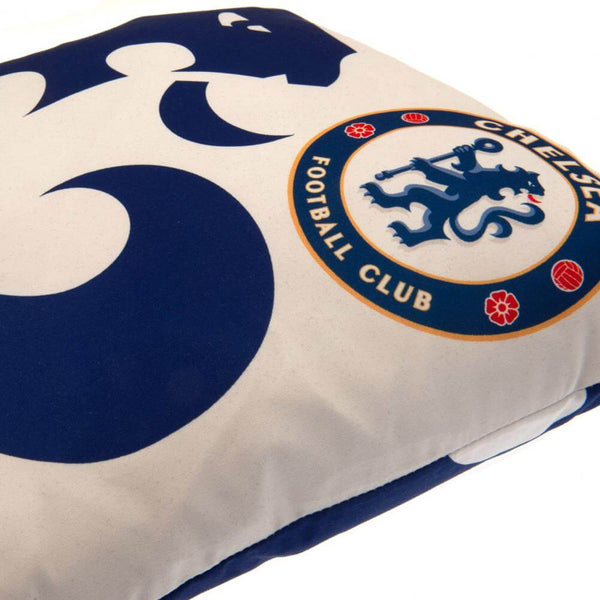 Chelsea FC Lion Crest Cushion LKT Sport White cushion featuring a full colour Chelsea club crest and large Lion detailDesign repeated on the reverse100% Polyester machine washable removable coverOfficial licensed productApprox 40cm x 40cm Chair & Sofa Cus
