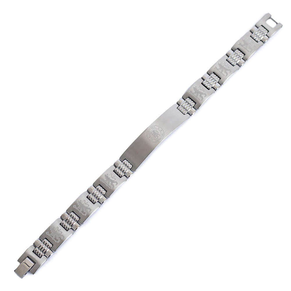 Chelsea FC Lion Link Bracelet LKT Sport Brushed stainless steel link braceletEach link has a Chelsea lion engraved on it, with a full crest on the larger centre linkOfficial licensed productApprox 21cm x 1cm Bracelets Hauptbild