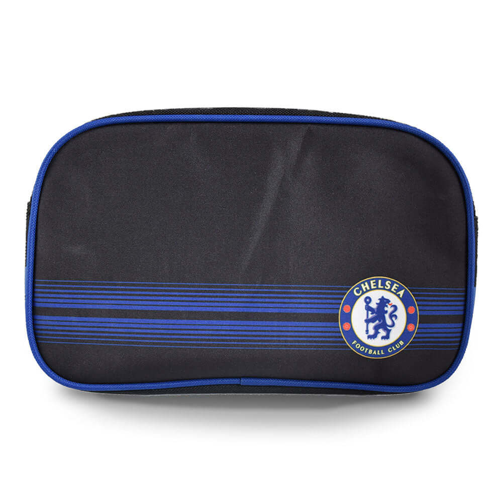Chelsea FC Matchday Toiletry Bag LKT Sport Striped design toiletries wash bag with a club crestLarge zipped openingRubber zip pulls featuring raised Chelsea detailWipe clean polyesterOfficial licensed productApprox 26cm x 16cm x 11cm Cosmetic & Toiletry B