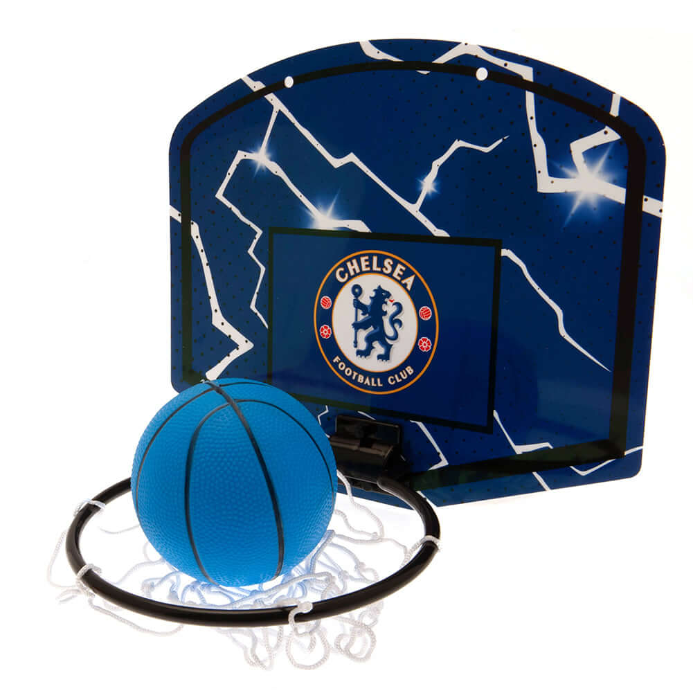 Chelsea FC Mini Basketball Set LKT Sport Mini Basketball set with a branded Chelsea FC backboardSet includes a mini Basketball, Basketball backboard, Hoop, Net and double sided padsEasy to assemble, which requires adult supervisionSuitable for children ag Hauptbild