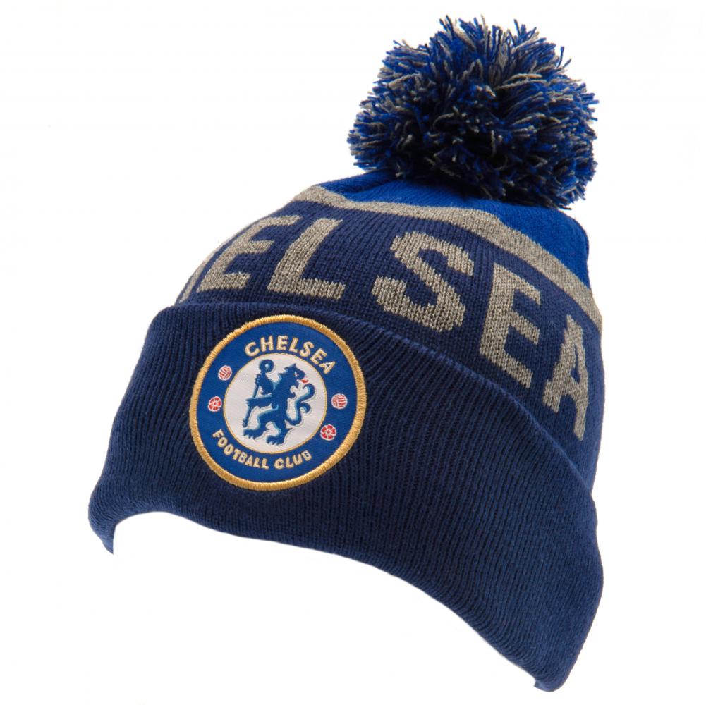Chelsea FC Navy Text Ski Hat LKT Sport Football>Premier League>Chelsea FC Beanies